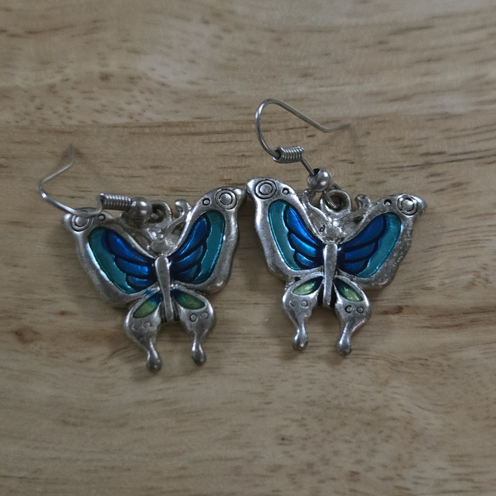 Blue Butterfly Earrings